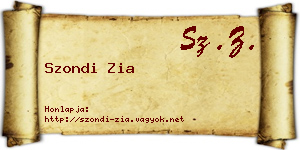 Szondi Zia névjegykártya